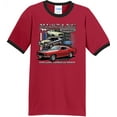 thumbnail image 1 of Mens Ford Mustang Untamed 100% Cotton Ringer Tee Shirt, XL Red/Black, 1 of 5