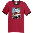 thumbnail image 1 of Mens Ford Mustang Untamed American Spirit 100% Cotton Ringer Tee Shirt, Medium Red/Black, 1 of 5