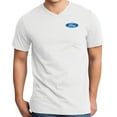 thumbnail image 1 of Mens Ford Oval Logo (pocket print) V-neck Tee Shirt - White, Small, 1 of 1