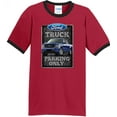 thumbnail image 1 of Mens Ford Truck Parking Only 100% Cotton Ringer Tee Shirt, Medium Red/Black, 1 of 5