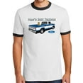 thumbnail image 1 of Mens Ford Truck and Dog Man's Best Friends 100% Cotton Ringer Tee Shirt, Small White/Black, 1 of 5