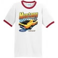 thumbnail image 1 of Mens Ford Yellow Mustang Horsepower 100% Cotton Ringer Tee Shirt, 2XL White/Red, 1 of 5