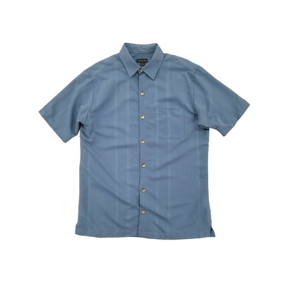 Mens Forever Blue Stripe Air Classic Fit Short Sleeve Button-Down Shirt S