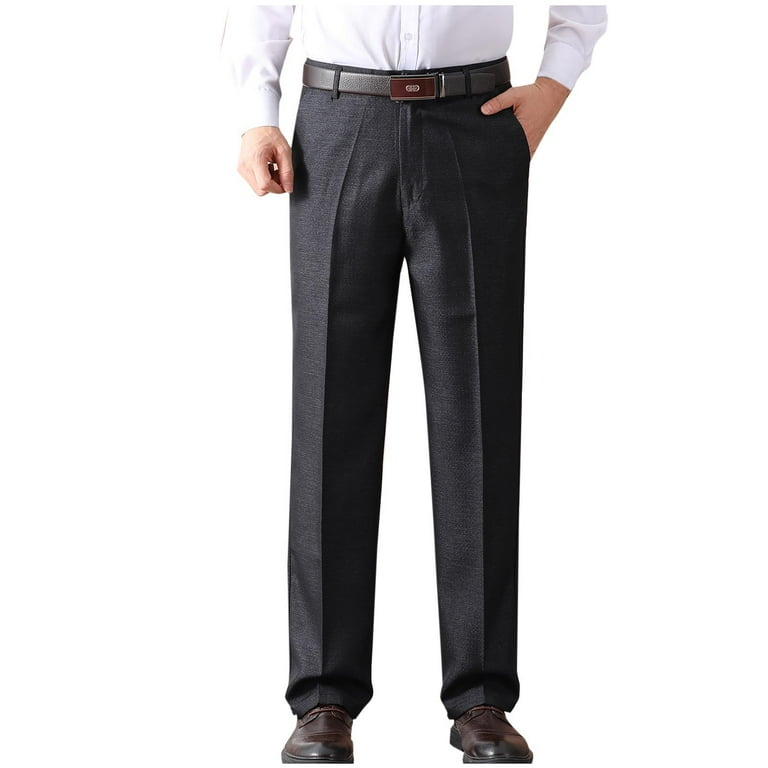 Mens Formal Pants Fleece Lined Golf Trousers for Men Casual