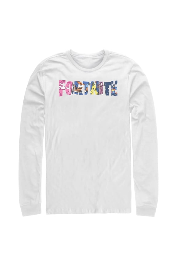 Mens Fortnite Classic Logo Character Fill Long Sleeve Shirt