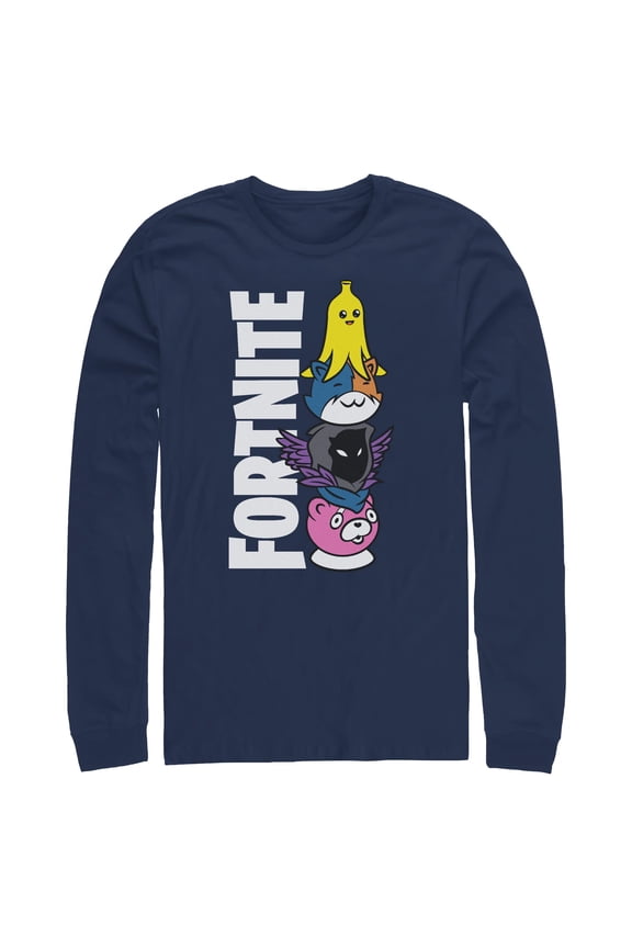 Mens Fortnite Cute Characters Logo Long Sleeve Shirt