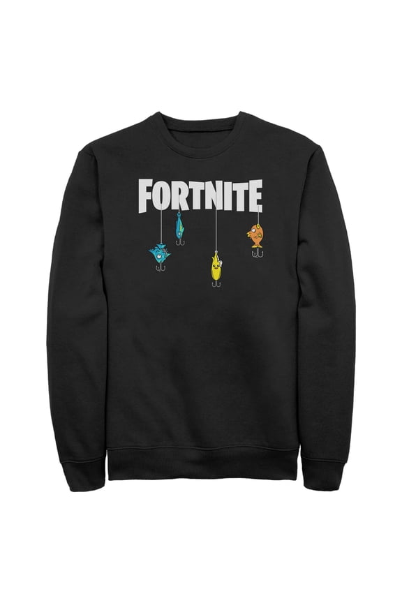 Mens Fortnite Fishing Lure White Logo Sweatshirt