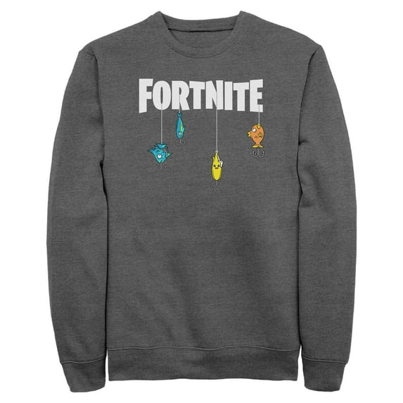 Mens Fortnite Fishing Lure White Logo Sweatshirt