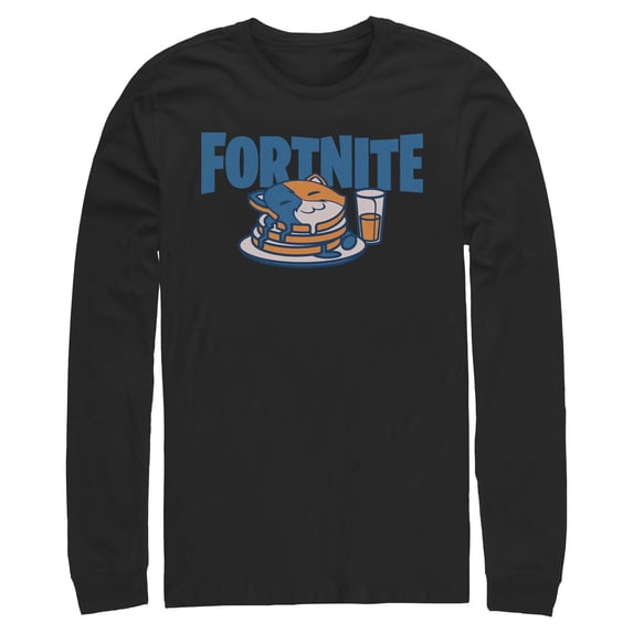 Mens Fortnite Meowscles Pancakes Long Sleeve Shirt