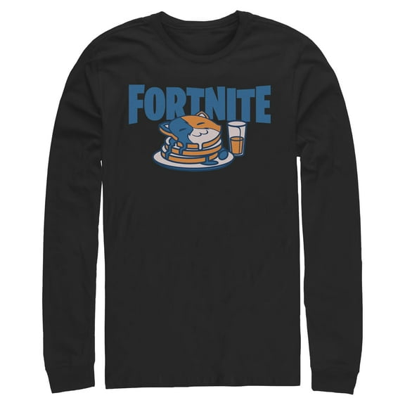 Mens Fortnite Meowscles Pancakes Long Sleeve Shirt