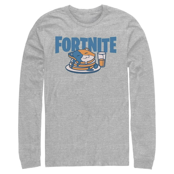 Mens Fortnite Meowscles Pancakes Long Sleeve Shirt