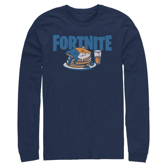 Mens Fortnite Meowscles Pancakes Long Sleeve Shirt