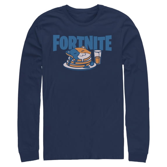 Mens Fortnite Meowscles Pancakes Long Sleeve Shirt