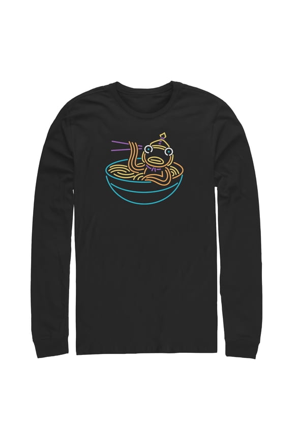 Mens Fortnite Neon Fishstick Ramen Long Sleeve Shirt