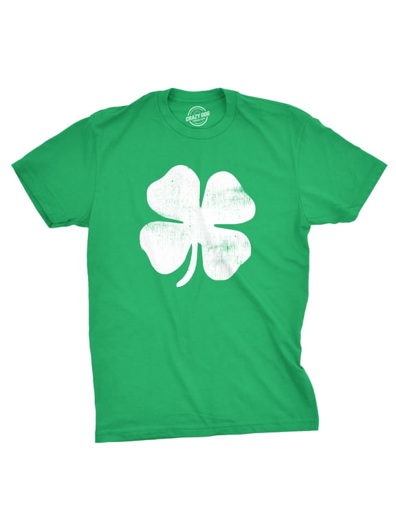 Mens Four Leaf Clover T Shirt Funny Saint Patricks Day Shamrock Lucky Green Tee Graphic Tees