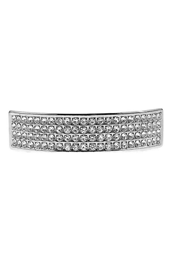 Mens Four Row Bling Best Grillz Top Teeth Silver Tone Hip Hop Grills