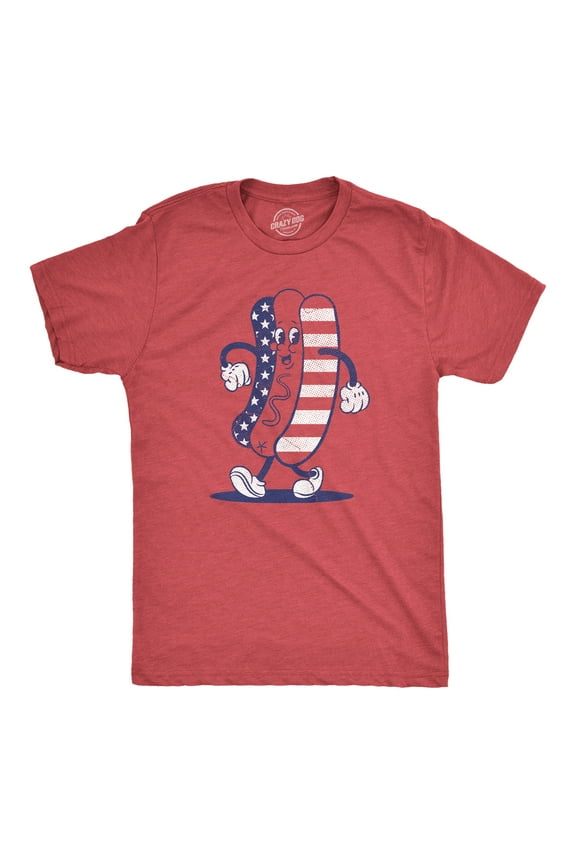 Mens Fourth Of July Hotdog T Shirt Funny Patriotic Cookout Grilling Tee for Guys Graphic Tees