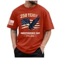 thumbnail image 1 of Mens Fourth of July Shirt 4th of July T-Shirt USA Flag 1776 Patriotic Tee Memorial Day Tops (Red,2XL), 1 of 5