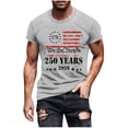 thumbnail image 1 of Mens Fourth of July Shirt Usa 250Th Anniversary Patriotic T-Shirts American Flag Tops Round Neck Short Sleeve Printed Tees, 1 of 5