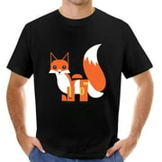 Mens Fox Squad Retro T Shirt Black Small
