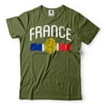 thumbnail image 1 of Mens France T-Shirt France Flag Shirt La France Shirt French Shirts France Patriotic Flag Shirt (3X-Large Military Green), 1 of 6