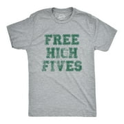 Mens Free High Fives T Shirt Funny Good Vibes Greeting Joke Tee for Guys Graphic Tees