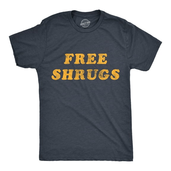 Mens Free Shrugs T Shirt Funny Introvert Hugs Sarcastic Novelty Graphic Tee Graphic Tees