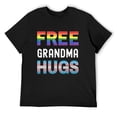 thumbnail image 1 of Mens Free grandma hugs LGBTQ Gay Pride Month Proud Ally Premium T-Shirt Black Large, 1 of 5