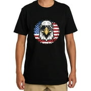 Mens Freedom Eagle Crew Neck T Shirt Black Small