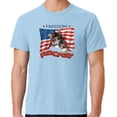 thumbnail image 1 of Mens Freedom Rocks Patriotic Kitten Cotton Tee Shirt, Small Glacier Blue, 1 of 3