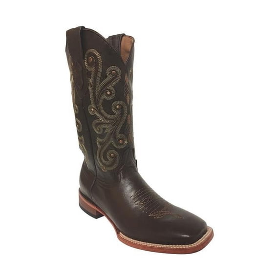 Mens French Calf Boots - Chocolate - Square Toe - Size 10D