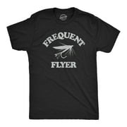 Mens Frequent Flyer T Shirt Funny Fly Fishing Lovers Fisherman Tee For Guys Graphic Tees