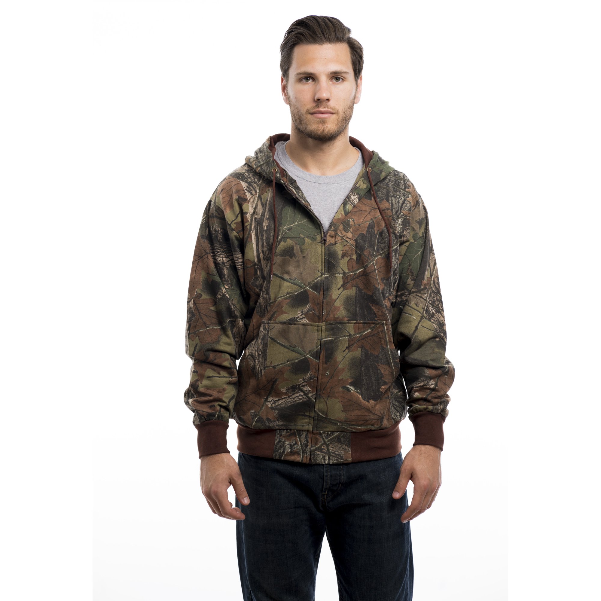 Mens Full Zip CAMO Hoodie SWEATSHIRT JACKET Hunting Camping Sports (5X, Camo)  - Walmart.com