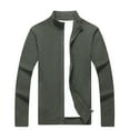 thumbnail image 1 of Mens Full Zip Cardigan Sweaters Slim Fit Stand Collar Casual Solid Knitted Sweater Jacket Coat Outwear, 1 of 4