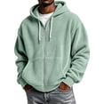 thumbnail image 1 of Mens Full Zip Corduroy Hoodies Oversized Long Sleeve Soft Warm Sweatshirt Fall Winter Outerwear With Pockets, 1 of 4