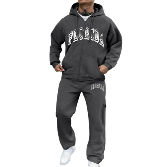 Mens Full Zip Hooded Fleece Drawstring Hoodies Tailored Fit Comfortable And Fashion Choice Hometown Pride Throwback Design,Florida-Grey M