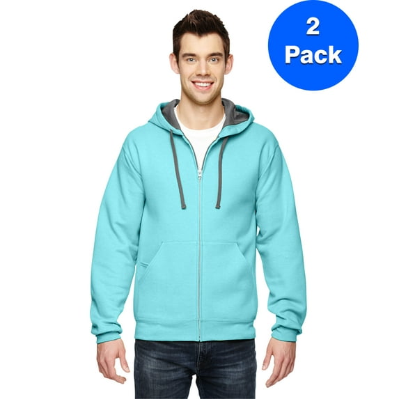 Mens Full-Zip Hooded Sweatshirt SF73R (2 PACK)