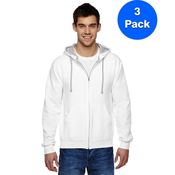 Mens Full-Zip Hooded Sweatshirt SF73R (3 PACK)