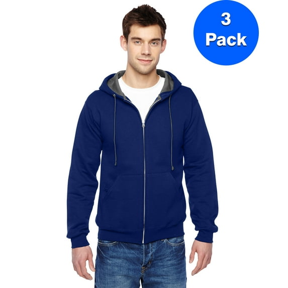 Mens Full-Zip Hooded Sweatshirt SF73R (3 PACK)