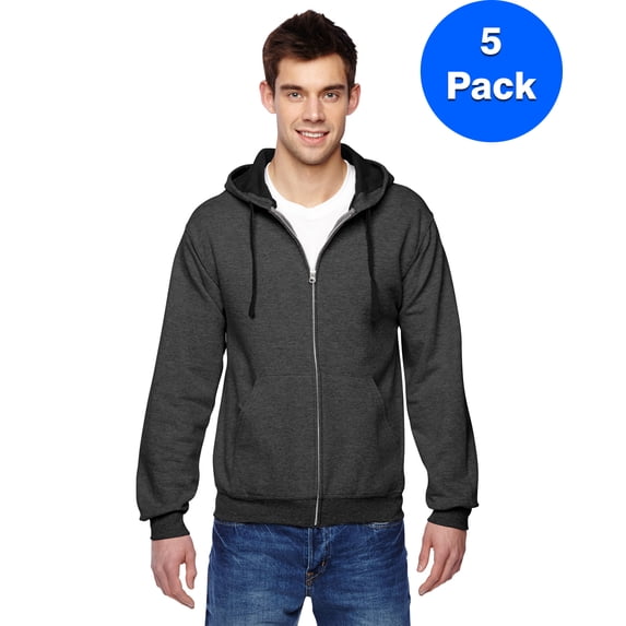 Mens Full-Zip Hooded Sweatshirt SF73R (5 PACK)