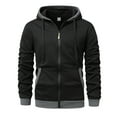 thumbnail image 1 of Mens Full Zip Hoodie Cord Running Workout Active Sweatshirt Long Sleeve Fleece Midweight Zip Up Warm Jacket Coats, 1 of 3