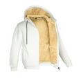 thumbnail image 1 of Mens Full Zip Hoodies Fleece Hooded Wool Coat Men Winter Warm Long Sleeve Solid Color Outerwear with Hood (White 3XL), 1 of 1