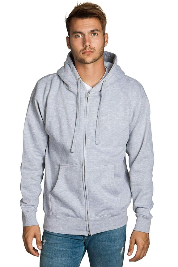Mens Full Zip up hoodie Fleece Zipper Heavyweight Hooded Jacket Sweatshirt