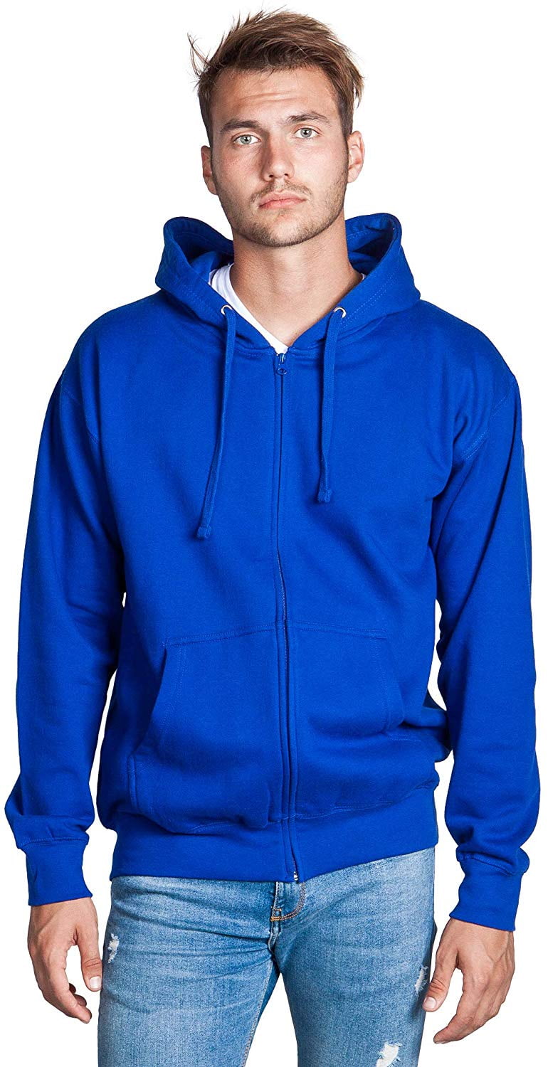 Mens Full Zip up hoodie Fleece Zipper Heavyweight Hooded Jacket Sweatshirt