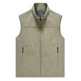 thumbnail image 1 of Mens Full Zipper Golf Vest Casual Lightweight Vests Summer Sleeveless Jackets for Travel Hiking Fishing Big and Tall Size M-5XL Khaki, 1 of 4