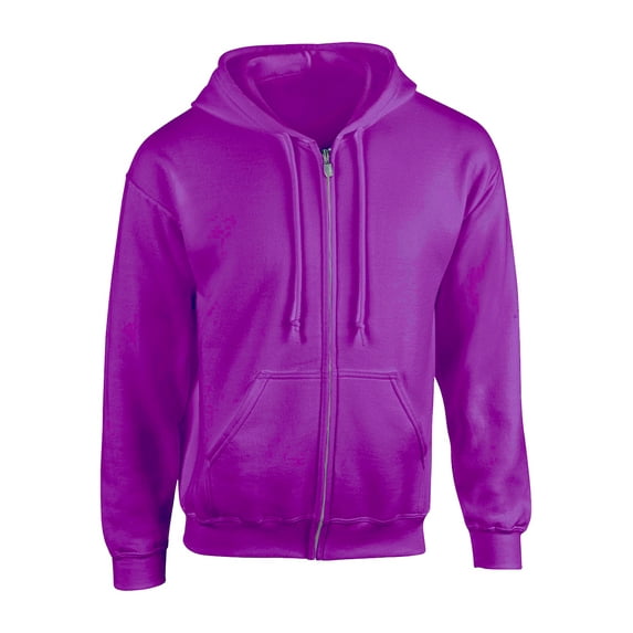 Mens Full Zipper Hoodie Adult Heavy Blend Full-Zip Up Hooded Sweatshirt-Purple-5XL