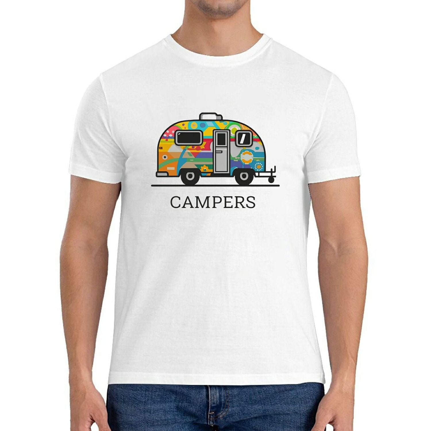 Mens Fun Adult & Kids Camping - Cute Summer RV Short Sleeve T Shirts ...