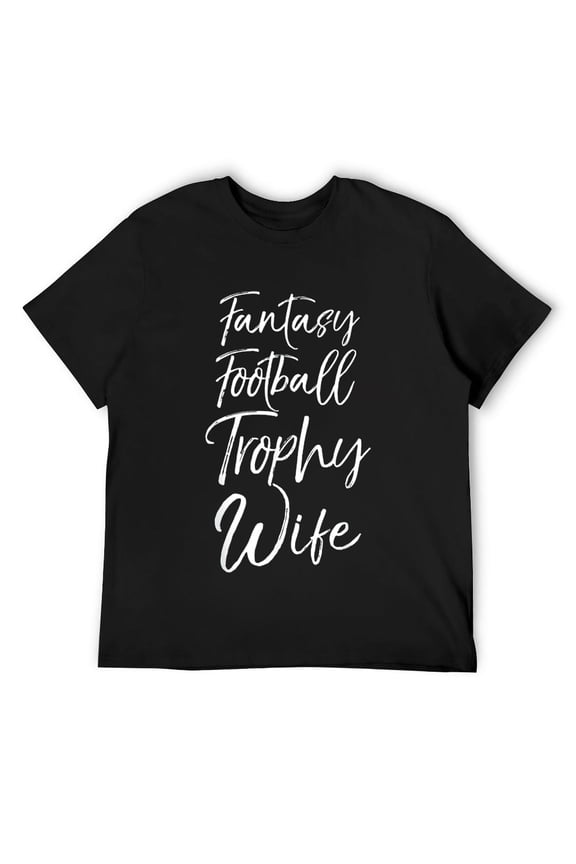 Mens Fun Football Gift from Husband Fantasy Football Trophy Wife T-Shirt Black
