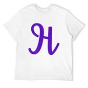 Mens Fun Letter H Alphabet Teacher Kindergarten T-Shirt Black Small