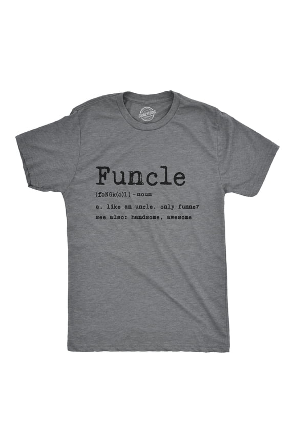 Mens Funcle Definition T shirt Funny Graphic Uncle Family Tee Novelty Print Graphic Tees